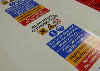 building site protection labels being printed